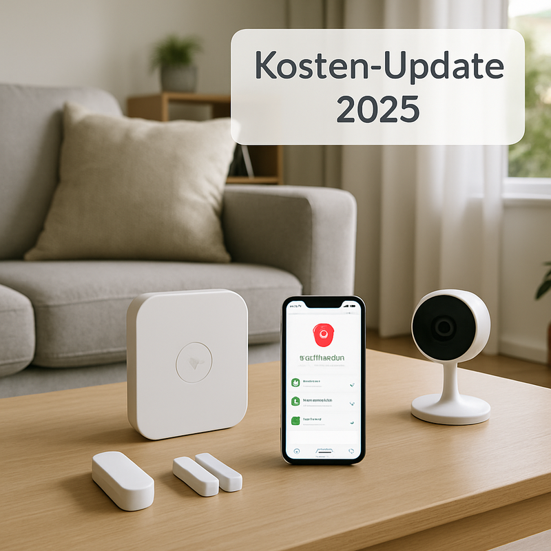 Kosten-Update 2025: Funk-Alarmanlage im Wohnzimmer