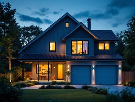 Smart-Home mit vernetzter Alarmanlage bei Dämmerung