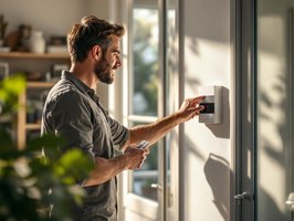 Selbstinstallation einer Funk-Alarmanlage im Wohnzimmer